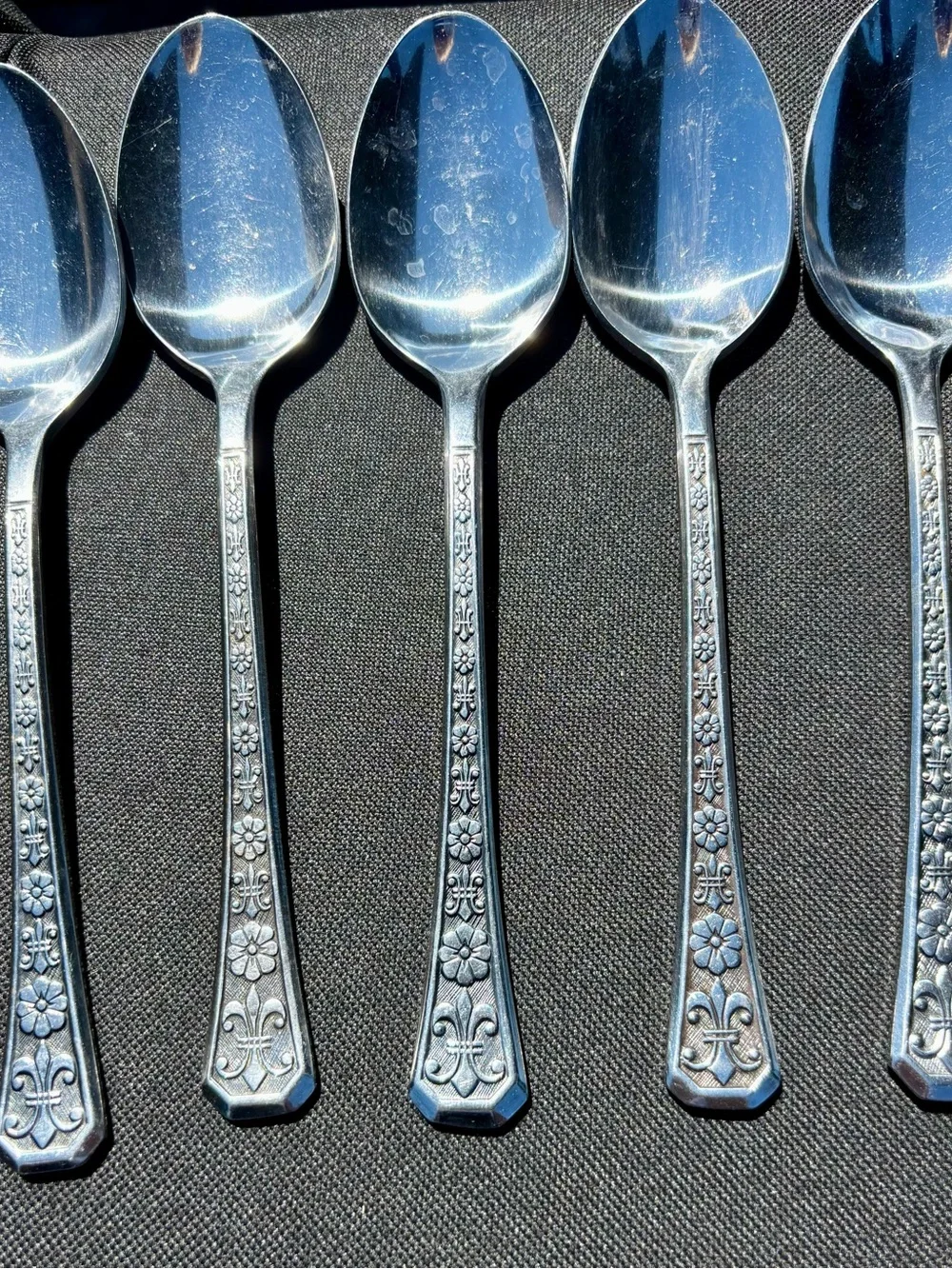 (5) Interpur Stainless Flatware Japan FLORENZ 8 Petal Pattern Tablespoon